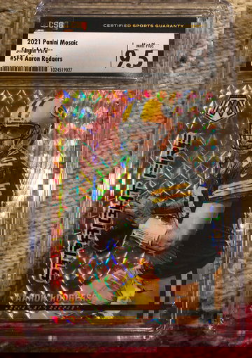 2021 Mosaic Aaron Rodgers Straight Fire! CSG 9.5 Mint Plus! SF4 Green Bay Packers 
