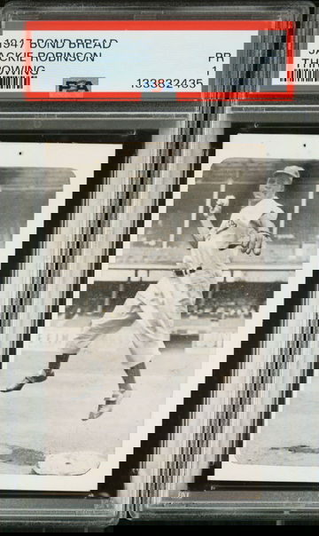 1947 Bond Bread Jackie Robinson Throwing Jackie Robinson PSA 1