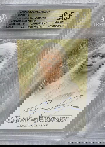 Game of Thrones Season 2 Full Bleed Autograph Auto Emilia Clarke BGS 9.5