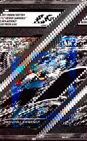 Trevor Lawrence 2021 Panini Spectra -Next Era Neon Blue Prizm /60 RC SGC 9.5