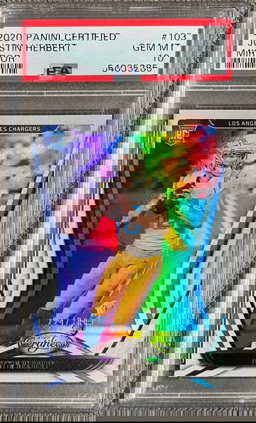 2020 Panini Certified Mirror Justin Herbert /299 PSA 10