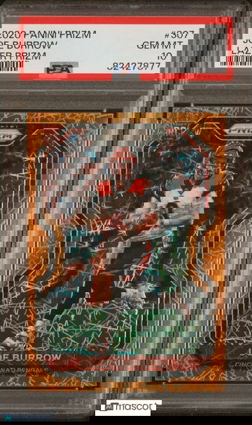 Joe Burrow 2020 Panini Prizm Lazer RC #307 Cincinnati Bengals Rookie - PSA 10