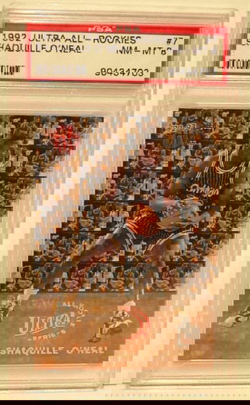 1992-93 FLEER ULTRA ALL ROOKIE #7 SHAQUILLE O'NEAL ROOKIE PSA 8 NM-MT