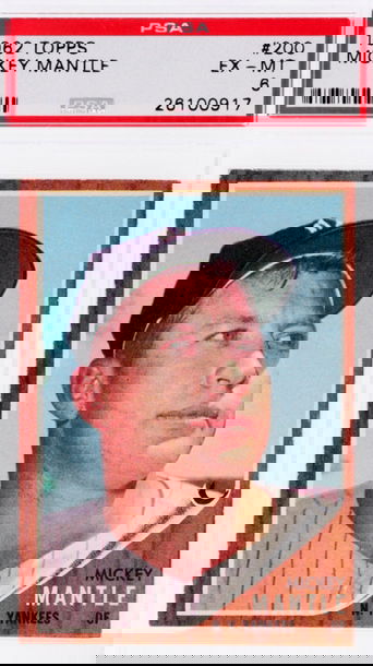 1962 MICKEY MANTLE TOPPS 200 PSA 6