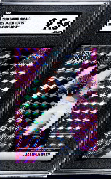 2020 PANINI MOSAIC JALEN HURTS - PINK CAMO PRIZM - SGC 9.5