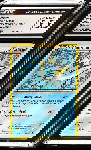 2013 Pokémon Black Star Promos Sylveon Collection Vaporeon #BW89 CGC 5.5