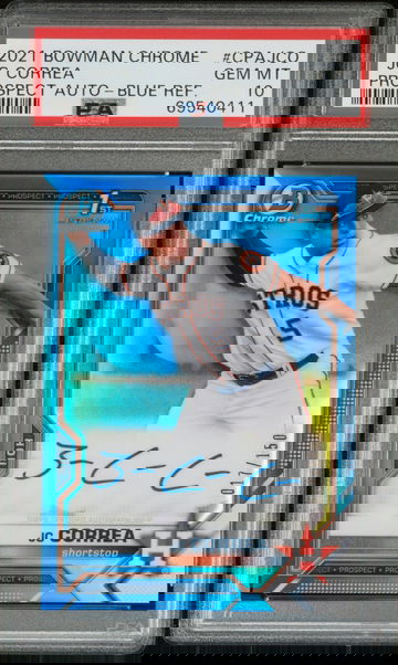 2021 Bowman J.C. Correa Blue Refractor Auto PSA 10