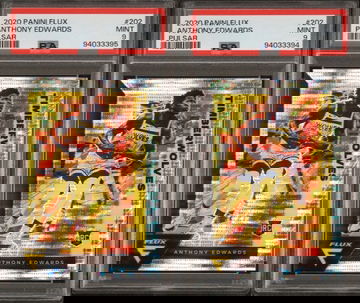 2020 FLUX PANINI ANTHONY EDWARDS RC ROOKIE CARD PSA 9 LOT OF 2 