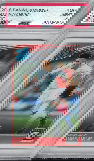 2018 Panini Donruss Optic Jadon Sancho Rated Rookie RC PSA 9 Mint England BVB Dortmund