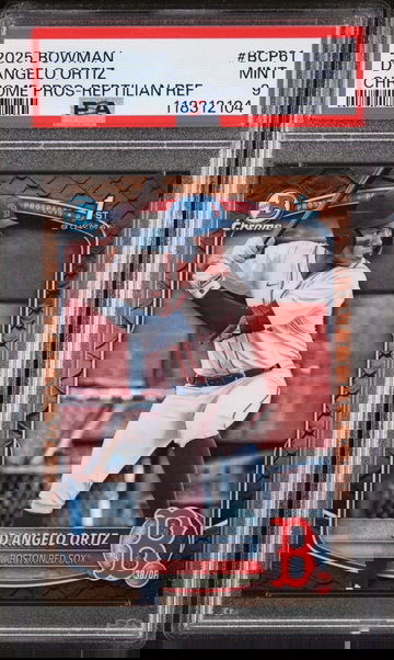 2025 Bowman Chrome Prospects Reptilian Refractor Angel Ortiz #BCP61 PSA 9