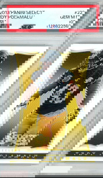 2013 PANINI SELECT TROY POLAMALU #22 PRIZM PITTSBURGH STEELERS PSA 10 GEM MT