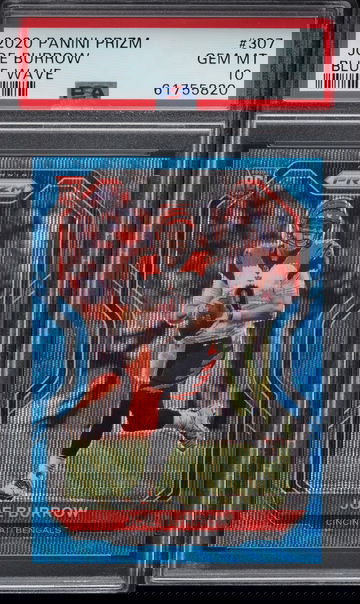 2020 Panini Prizm Blue Wave Joe Burrow /199 Rookie PSA 10 Gem Mint