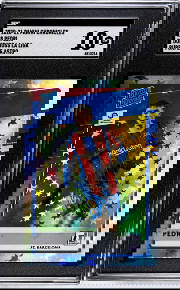 SGC 10 GM POP 1 2020-21 PANINI CHRONICLES DONRUSS LA LIGA RATED ROOKIE PURPLE ASTRO SP PEDRI #8 RATED ROOKIE