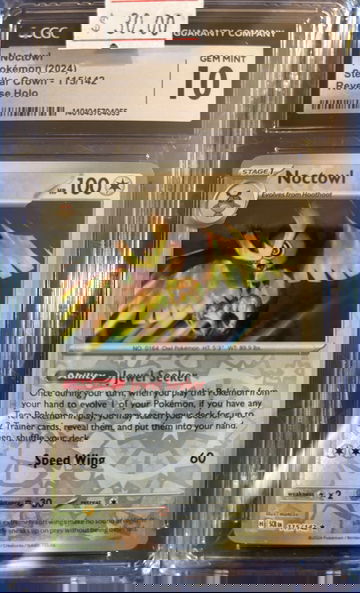 2024 Pokémon Noctowl Stellar Crown 115/142 Reverse Holo CGC 10 Gem Mint