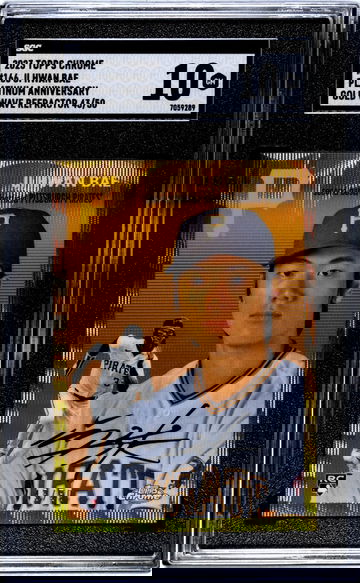 2023 Topps Chrome Platinum Anniversary #166 Ji Hwan Bae Gold Wave Ref. /50 SGC 10