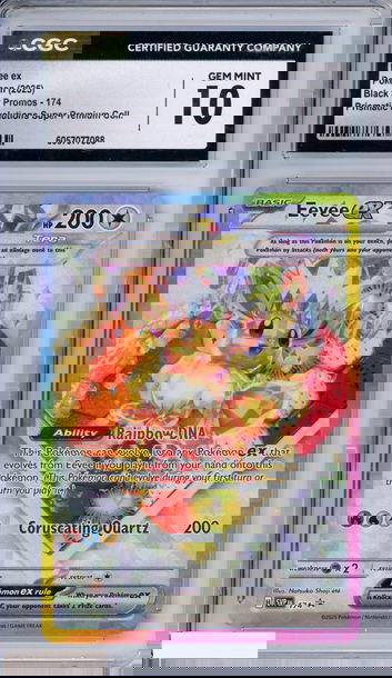 2025 POKEMON BLACK STAR PROMO EEVEE EX #174 PRISMATIC EVOLUTIONS SPC CGC 10