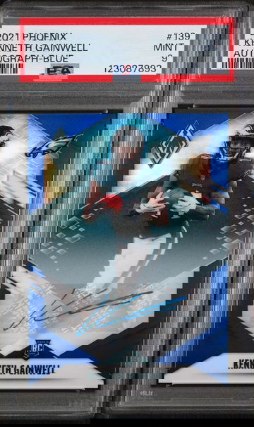 2021 Panini Phoenix Rookie Autographs Blue Kenneth Gainwell #139 /15 PSA 9