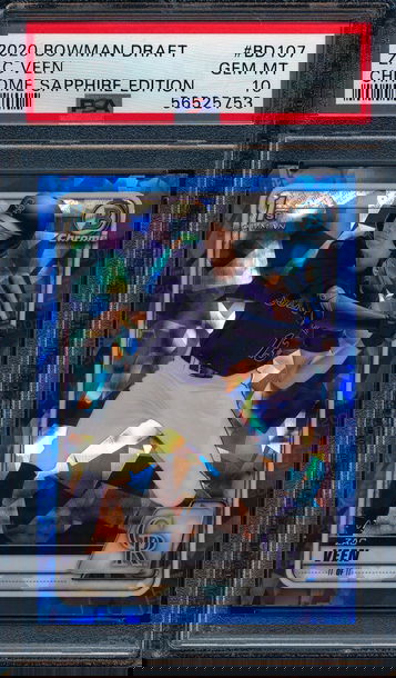 2020 Bowman Draft Chrome Sapphire Edition Zac Veen PSA 10 Gem-Mint