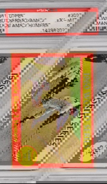 1961 TOPPS WORLD SERIES GAME 2 MANTLE SLAMS 2 HOMERS PSA 6