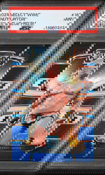 2024 Panini Select WWE Black & Blue Prizm Randy Orton #16 /399 PSA 9