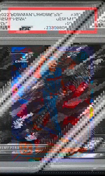 2022 BOWMAN CHROME SAPPHIRE EDITION JEREMY PENA VARIATION #35 PURPLE PSA 10