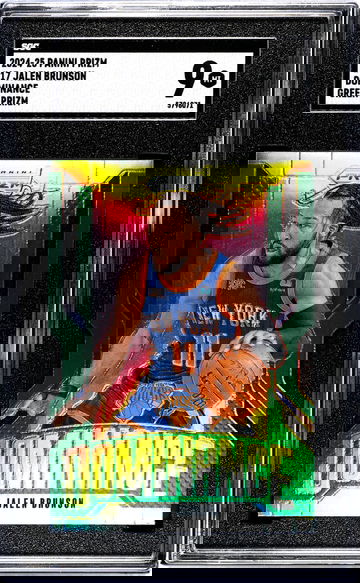 2024-25 Panini Prizm #17 Jalen Brunson Dominance Green Prizm SGC 9