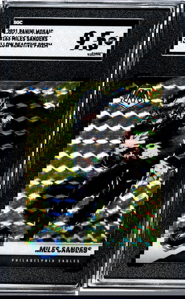 2021 Panini Mosaic #163 Miles Sanders Yellow Reactive Prizm SGC 9.5