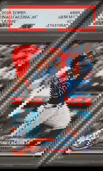 2018 Topps #698 RONALD ACUNA JR. Bat Down SP Rookie RC PSA 10 Gem Mint