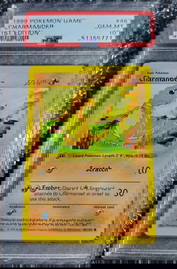Charmander 1st Edition Shadowless PSA 10 Gem Mint