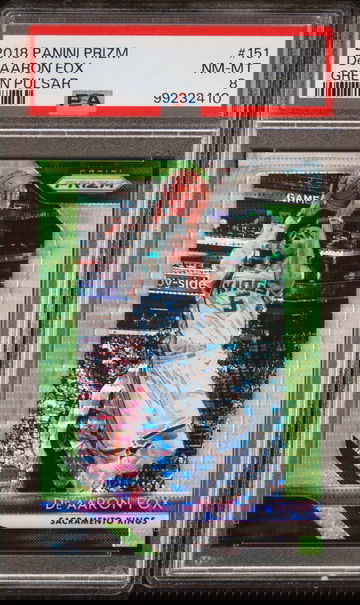 2018 Panini Prizm Green Pulsar Prizm De'Aaron Fox #151 /25 PSA 8