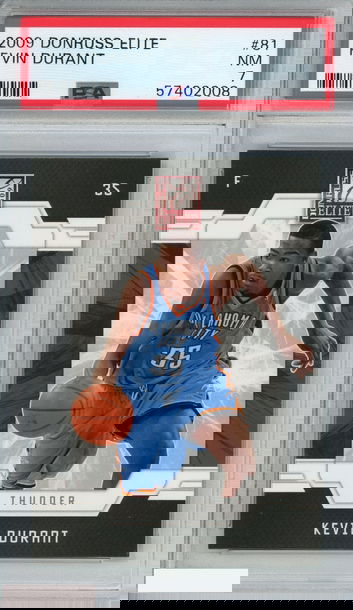 2009 DONRUSS ELITE KEVIN DURANT #81 OKLAHOMA CITY THUNDER PSA 7 NM