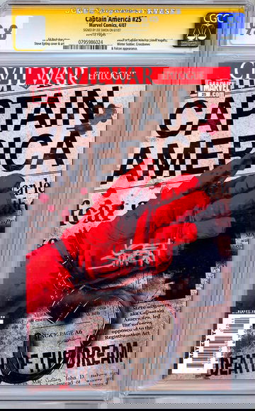 CAPTAIN AMERICA #25 CGC-SS 9.8 *SIGNED BY JOE SIMON* DEATH OF CAPT AMERICA 2007