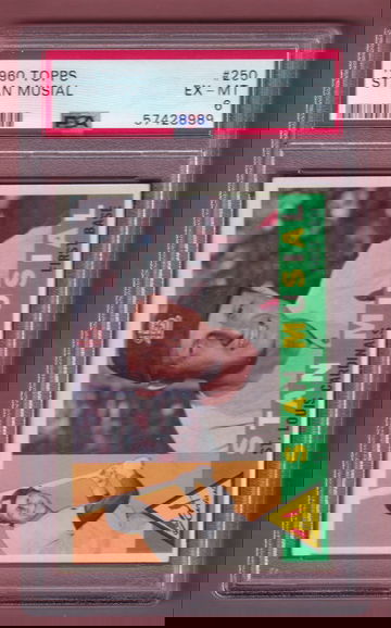 1960 Topps #250 Stan Musial PSA 6 - Two case scuffs