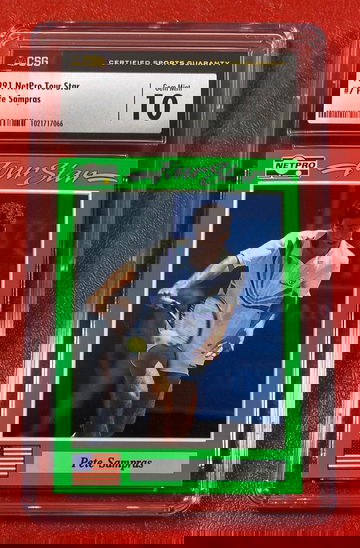 1991 Netpro Tour Star Pete Sampras #7 RC Rookie Tennis Card CSG 10 