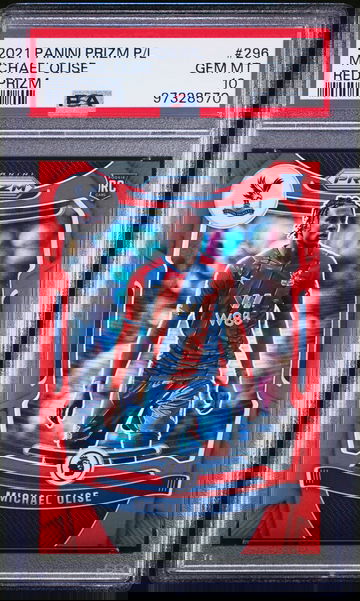 2021 PANINI PRIZM PREMIER LEAGUE MICHAEL OLISE RED #296 RC COLOR MATCH PSA 10