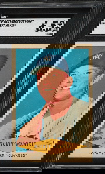 1954 Red Heart Dog Food MICKEY MANTLE DEAD CENTERED SGC 6.5 EX-NM+