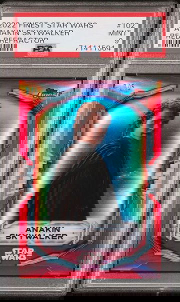 2022 Topps Finest Star Wars 102 Anakin Skywalker Red Refractor PSA 9
