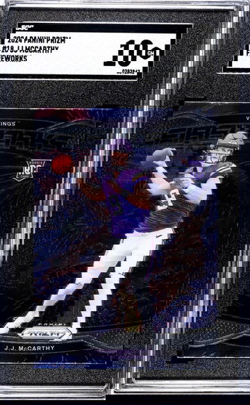 2024 Panini Prizm #18 Jj Mccarthy Fireworks SGC 10