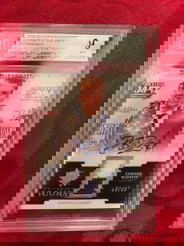 2019-20 Upper Deck Ultimate Collections Icons Patch Auto Connor Mcdavid 3/35