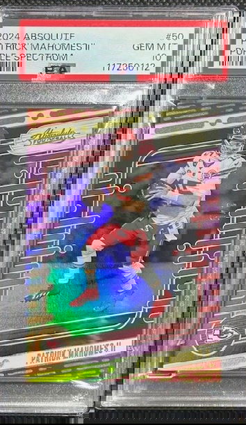 2024 PANINI ABSOLUTE PURPLE SPECTRUM #50 PATRICK MAHOMES /5 SSP PSA 10 GEM MINT