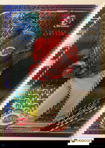 HUNTER GREENE 2019 Bowman Chrome Mega Box Purple Mojo Refractor SP #176/250 Reds