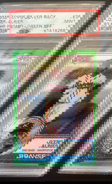 2018 Topps Silver Pack Ozzie Albies RC! Green Refractor SP /99 PSA 9!