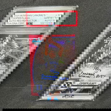 2024 Bowman Chrome U Cooper Flagg Red Auto /5 PSA Gem Mint 10/10