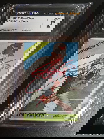 1966 o-pee-chee Jim Palmer RC Auto CGC 2 auto authentic inscription