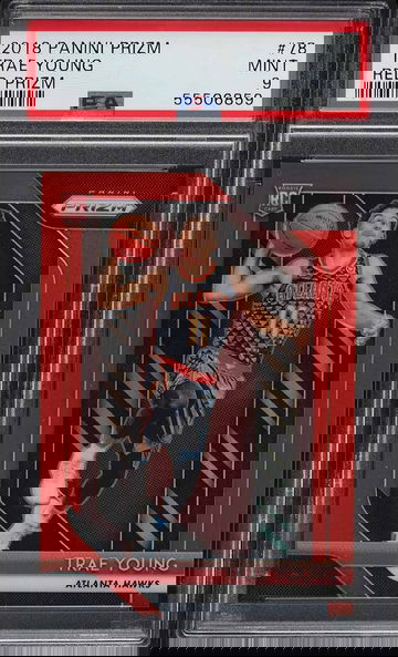 2018 PANINI PRIZM RED PRIZMS TRAE YOUNG ROOKIE /299 #78 PSA 9 MINT