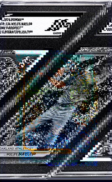 2024 Bowman Chrome Speckle Refractor Myles Naylor #BCP-136 /299 SGC 10