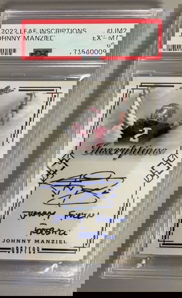 2022 Leaf Inscriptions Johnny Manziel Auto #/199 PSA 6