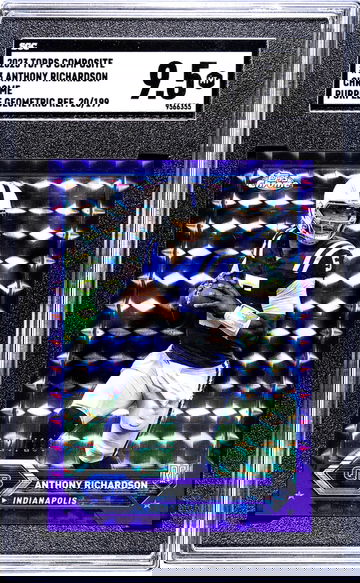 2023 Topps Composite #3 Anthony Richardson Chrome Purple Geometric Refractor /199 SGC 9.5