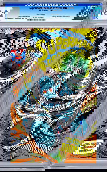 SUPERMAN MAN OF STEEL #18 CGC 9.2 *1ST FULL DOOMSDAY APP* DEATH OF SUPERMAN 1992