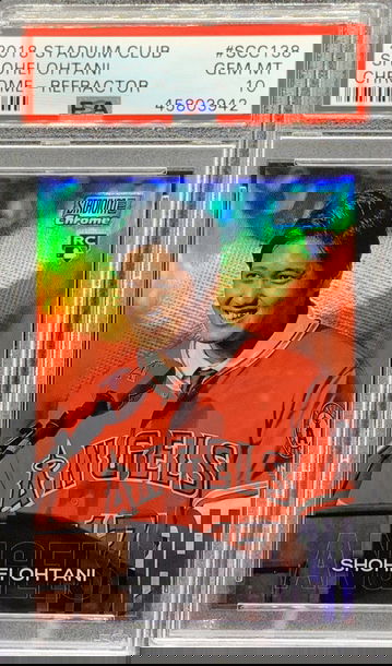 Shohei Ohtani :: 2018 Stadium Club Chrome Refractor RC :: PSA 10 POP 18